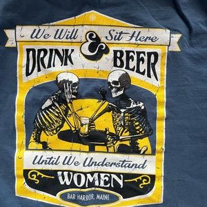 Grey/Blue Unisex Funny Cheesy Graphic Opinions T Shirt XL